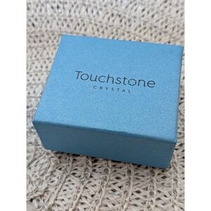 Touchstone Crystal Round Paved Ring Silver Tone Blue Gray Crystals‎